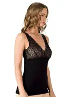 Likralı Dantelli Kalın Askılı Pamuklu Süprem Kadın Atlet Özkan 25610  Siyah görsel 12