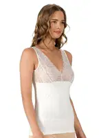 Likralı Dantelli Kalın Askılı Pamuklu Süprem Kadın Atlet Özkan 25610  Ekru görsel 4