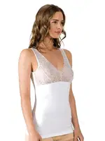 Likralı Dantelli Kalın Askılı Pamuklu Süprem Kadın Atlet Özkan 25610  Beyaz görsel 8