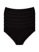 Likralı Dantelli Siyah 6'lı Paket Kadın Bato Külot Yıldız 3751 Siyah