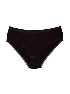 Yıldız Çamaşır Likralı Dantelli Siyah 6'lı Paket Kadın Bato Külot Yıldız 3751 - Alternatif Görünüm