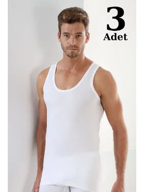 Arma Yıldız Likralı Erkek Beyaz Pamuklu Atlet 3'lü Paket Arma Yıldız 1171 - 3 ADET