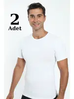 Likralı Erkek T-shirt Modelleri Arma Yıldız 1169 - 2 ADET Beyaz