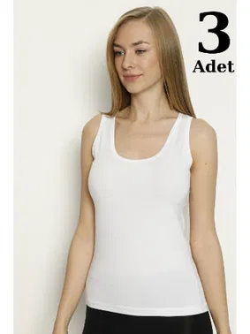 Arma Yıldız Likralı Geniş Askı Beyaz Atlet 3lü Paket Arma Yıldız 3355 - 3 ADET