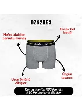 Darkzone Likralı Gri Erkek Boxer Darkzone DZN2053 - Alternatif Görünüm