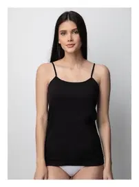 Donex Likralı İp Askılı Siyah Kadın Atlet Donex 2008 