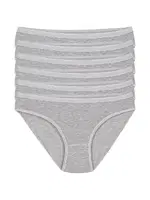 Likralı İz Yapmaz Gri 6'lı Paket Kadın Bikini Külot Yıldız 3729 Gri