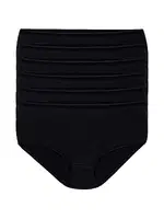 Likralı İz Yapmaz Kadın Siyah 6'lı Paket Bato Külot Yıldız 3746 Siyah