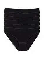 Likralı İz Yapmaz Kadın Siyah 6'lı Paket Bikini Külot Yıldız 3726 Siyah