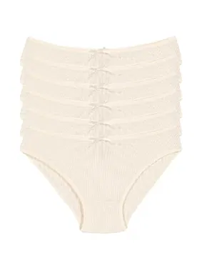 Yıldız Çamaşır Likralı Kaşkorse Ekru 6'lı Paket Kadın Bikini Külot Yıldız 3553