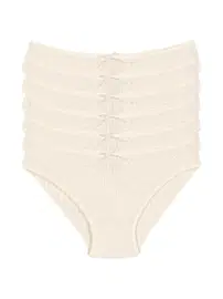 Yıldız Çamaşır Likralı Kaşkorse Ekru 6'lı Paket Kadın Bikini Külot Yıldız 3553