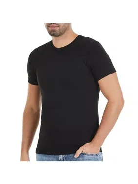 Yıldız Çamaşır Likralı O-Yaka Kısa Kollu Erkek T-Shirt Siyah Yıldız 91