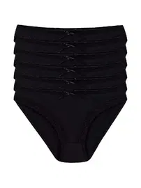 Yıldız Çamaşır Likralı Siyah 6'lı Paket Dantelli Kadın Bikini Külot Yıldız 3771