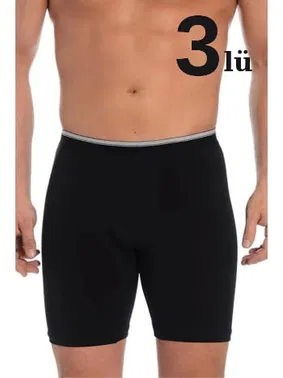 Arma Yıldız Likralı Siyah Uzun Boxer 3lü Paket Arma Yıldız 1173 - 3 ADET