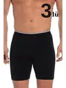Likralı Siyah Uzun Boxer 3lü Paket Arma Yıldız 1173 - 3 ADET