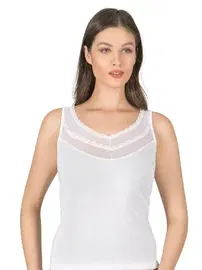 Özkan Likralı Süprem Kalın Askılı Tüllü Pamuklu Kadın Atlet Özkan 20582 