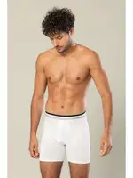Likralı Süprem Pamuklu Erkek Uzun Boxer Erdem 1415 Beyaz