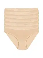 Likralı Ten 6'lı Paket İz Yapmaz Bikini Külot Yıldız 3727 Ten