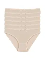 Likralı Ten 6'lı Paket Viscon Kadın Bikini Külot Yıldız 3557 Ten