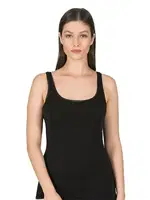 Likralı Tül Biyeli Kalın Askılı Kadın Pamuklu Modal Atlet Özkan 25493  Siyah görsel 16