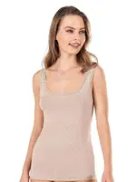 Likralı Tül Biyeli Kalın Askılı Kadın Pamuklu Modal Atlet Özkan 25493  Ten görsel 15