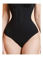 Yüksek Bel Agraflı Kadın Slip Korse Liza 13004 Siyah detay görünüm