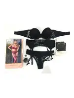 Martha Dolgulu Orkide Jartiyer Takım  Siyah farklı açı