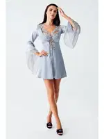 Mavi 2li Saten Gecelik Takım Tül Dantel Detaylı Transparan İmaj 104 Mavi farklı açı