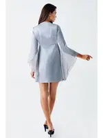 Mavi 2li Saten Gecelik Takım Tül Dantel Detaylı Transparan İmaj 104 Mavi görsel 4