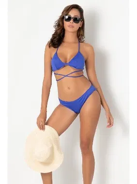 DOREMI Mavi Bağlama Detaylı Normal Bel Bikini Takım DoReMi 002-001004 - Alternatif Görünüm