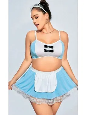 NightLight Mavi Büyük Beden Hizmetçi Kostümü Nightlight 3603