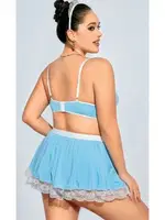 Mavi Büyük Beden Hizmetçi Kostümü Nightlight 3603 Mavi detay görünüm