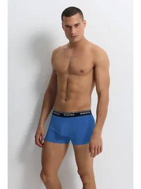 Wooster Mavi Pamuklu Strech Cotton Wooster Erkek Boxer W-063 - 3 Adet