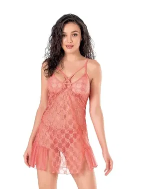 Ahu Lingerie Mercan Transparan Fantezi Kısa Tül Gecelik Ahu Primoda 4139 - Alternatif Görünüm