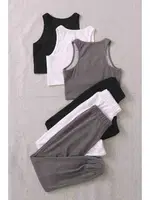 Kolsuz Peluş Polar Alt Üst 3Lü Set Pijama Takımı Merry See MS4081 Çok Renkli detay görünüm