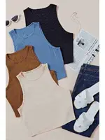 4Lü Paket Kadın Kolsuz Örme Kumaş Bluz Crop Merry See 4479 Çok Renkli farklı açı