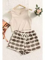 Merry See Altı Peluş Polar Üstü Örme Kolsuz Pijama Takımı MS 4066 Çok Renkli Çok Renkli