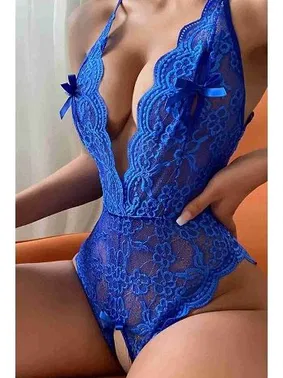 Merry See Dantel Özel Bölgesi Açık Sırt Aksesuarlı Fantezi Babydoll Merry See - Alternatif Görünüm