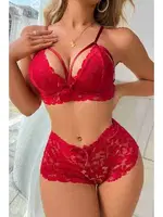 Kırmızı Dantel Şık Sütyen Külot Takım Merry See MS 2521 Kırmızı farklı açı