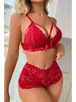 Kırmızı Dantel Şık Sütyen Külot Takım Merry See MS 2521 Kırmızı görsel 4