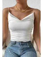 İnce Askılı Degaje Yaka Kadın Crop Beyaz Merry See 3900 Beyaz farklı açı