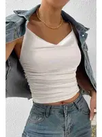 İnce Askılı Degaje Yaka Kadın Crop Beyaz Merry See 3900 Beyaz görsel 6