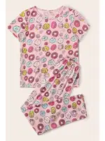 Kısa Kollu Donut Baskılı Kadın Pijama Takımı Merry See MS 4068 Çok Renkli farklı açı