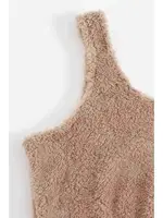 Askılı Peluş Polar Crop Kadın Pijama Takımı Kahverengi Merry See MS4065 Kahverengi farklı açı