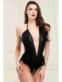 Merry See Özel Bölgesi Açık Dantelli Fantazi Kadın Babydoll Siyah Merry See 2228