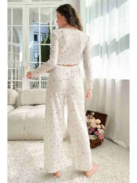 Merry See Örme Kumaş Baskılı Uzun Kollu Pijama Takımı Merry See MS4072 - Alternatif Görünüm