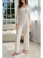 Örme Kumaş Baskılı Uzun Kollu Pijama Takımı Merry See MS4072 Çok Renkli farklı açı