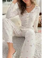 Örme Kumaş Baskılı Uzun Kollu Pijama Takımı Merry See MS4072 Çok Renkli görsel 5