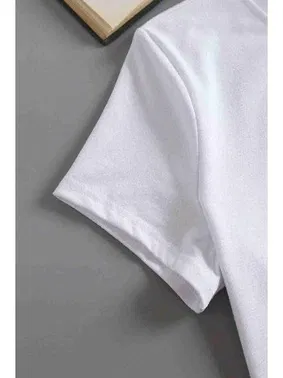 Merry See Pamuklu Yumuşak Dokulu Kısa Bisiklet Yaka Crop Beyaz Merry See 3902 - Alternatif Görünüm