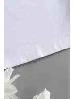 Pamuklu Yumuşak Dokulu Kısa Bisiklet Yaka Crop Beyaz Merry See 3902 Beyaz farklı açı